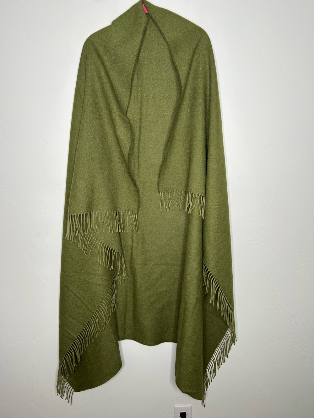 Alicia Adams Alpaca Solid Hunter Olive Green Throw Blanket Shawl Wrap 50"x65"